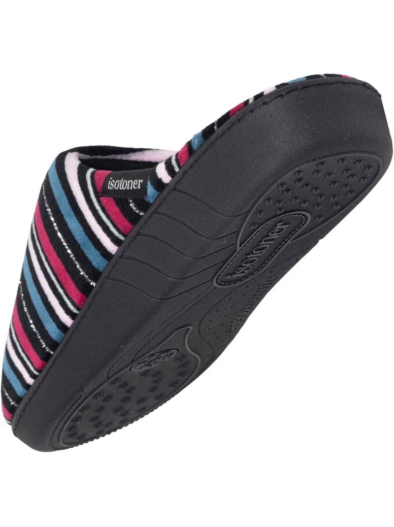Zapatillas chinelas microvellón, suela ergonómica, espuma mujer Isotoner Negro Rosa oscuro Gris - Kiabi