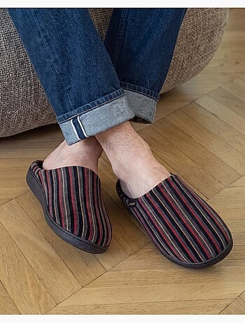 Zapatillas chinelas microvellón ultra suave, plantilla hombre isotoner