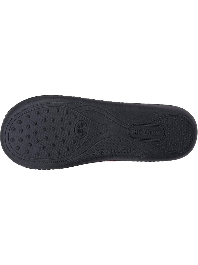 Zapatillas chinelas microvellón ultra suave, plantilla hombre isotoner Blanco Burdeos - Kiabi
