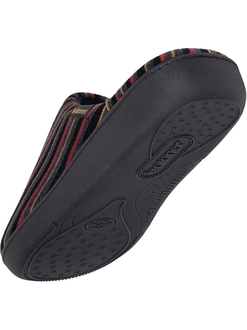 Zapatillas chinelas microvellón ultra suave, plantilla hombre isotoner Blanco Burdeos - Kiabi