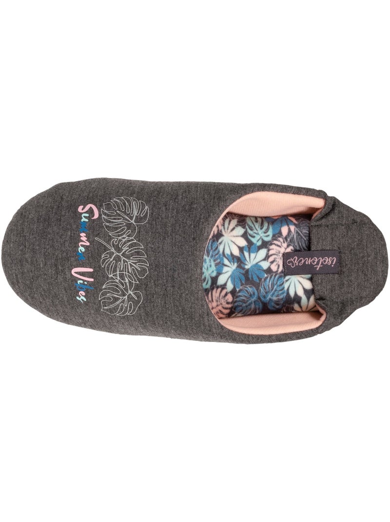 Zapatillas chinelas  mujer Isotoner Gris jaspeado - Kiabi