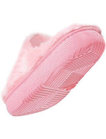 Zapatillas chinelas piel sintética, suela «bloup», extra niña Isotoner