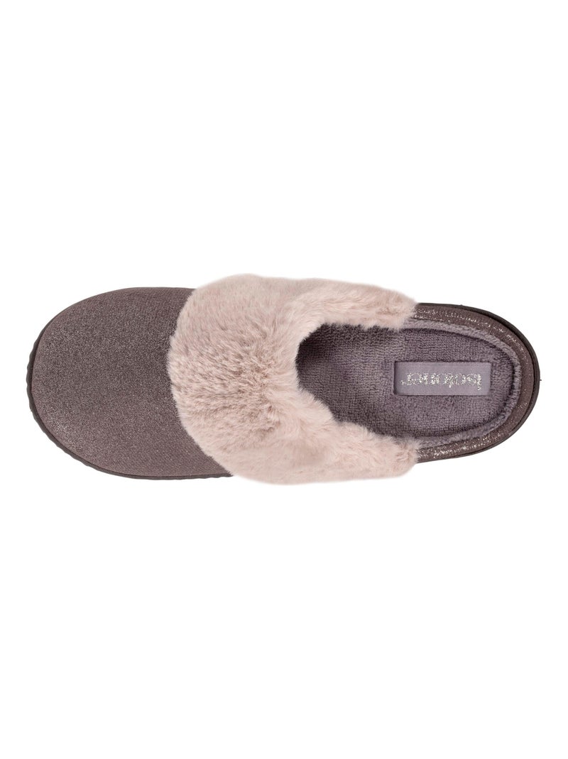 Zapatillas chinelas Pieles iridiscentes y de imitación niña Isotoner Gris - Kiabi