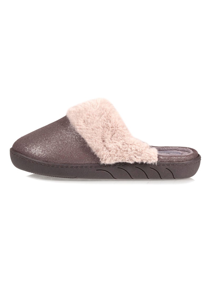 Zapatillas chinelas Pieles iridiscentes y de imitación niña Isotoner Gris - Kiabi