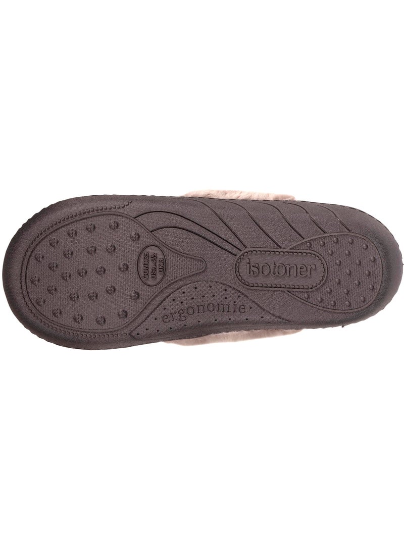 Zapatillas chinelas Pieles iridiscentes y de imitación niña Isotoner Gris - Kiabi