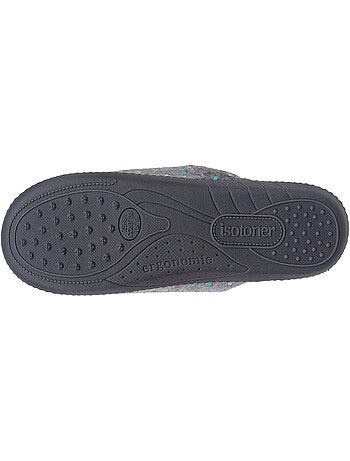 Zapatillas chinelas plantilla ergonómica de terciopelo, mujer Isotoner
