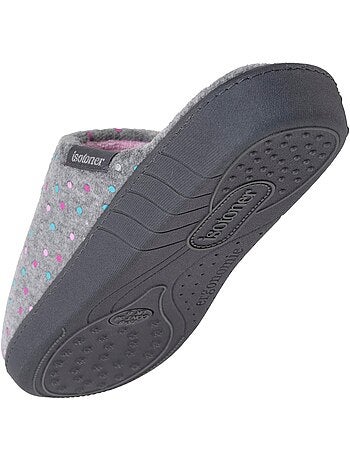 Zapatillas chinelas plantilla ergonómica de terciopelo, mujer Isotoner