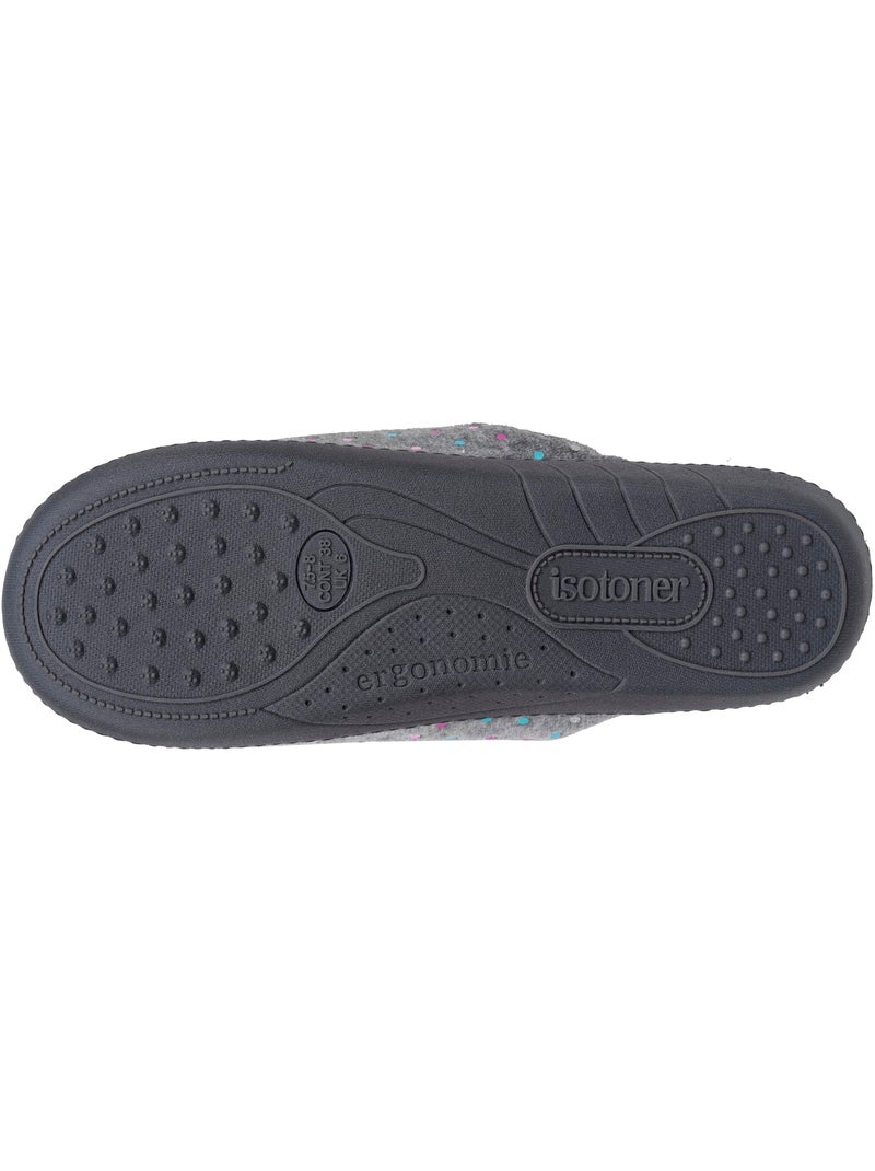 Zapatillas chinelas plantilla ergonómica de terciopelo, mujer Isotoner Gris - Kiabi