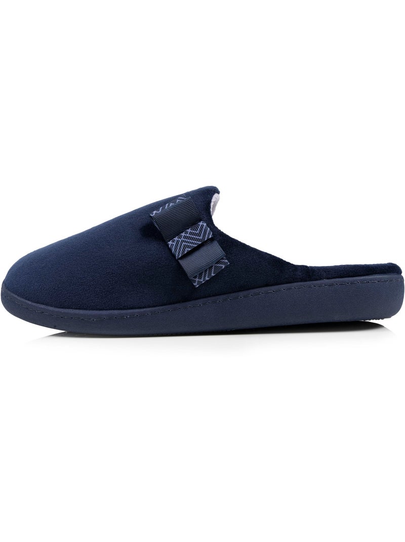 Zapatillas chinelas plantilla ergonómica microvelour con mujer Isotoner Azul marino - Kiabi