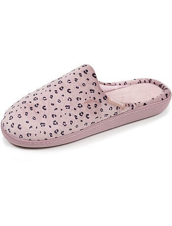 Zapatillas chinelas plantilla ergonómica microvelour con mujer Isotoner