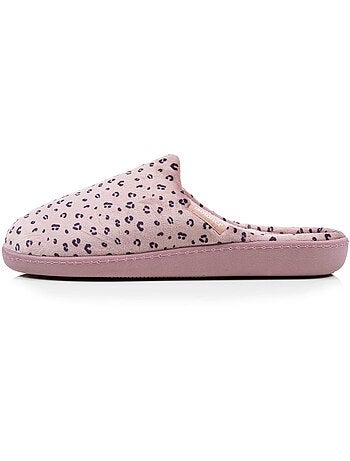 Zapatillas chinelas plantilla ergonómica microvelour con mujer Isotoner
