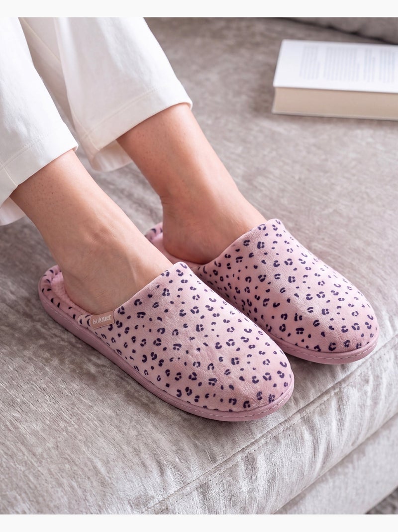 Zapatillas chinelas plantilla ergonómica microvelour con mujer Rubor - Kiabi