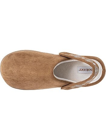 Zapatillas chinelas Plataforma de ante de 3,5 cm, confort mujer Isotoner