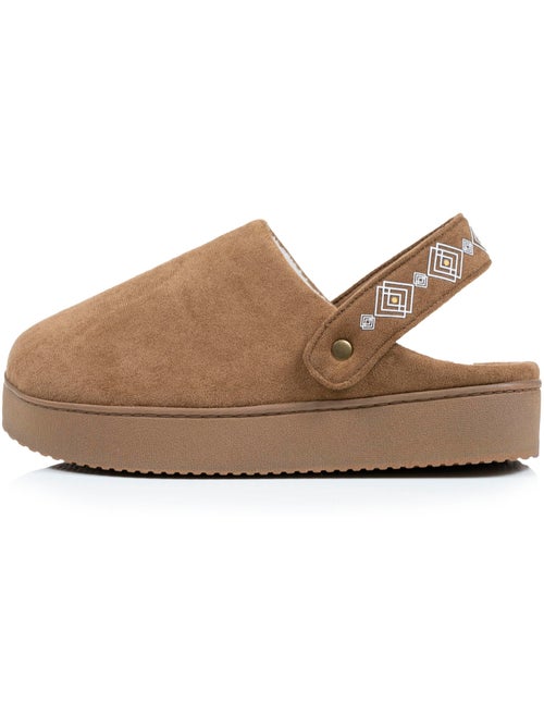 Zapatillas chinelas Plataforma de ante de 3,5 cm, confort mujer Isotoner - Kiabi