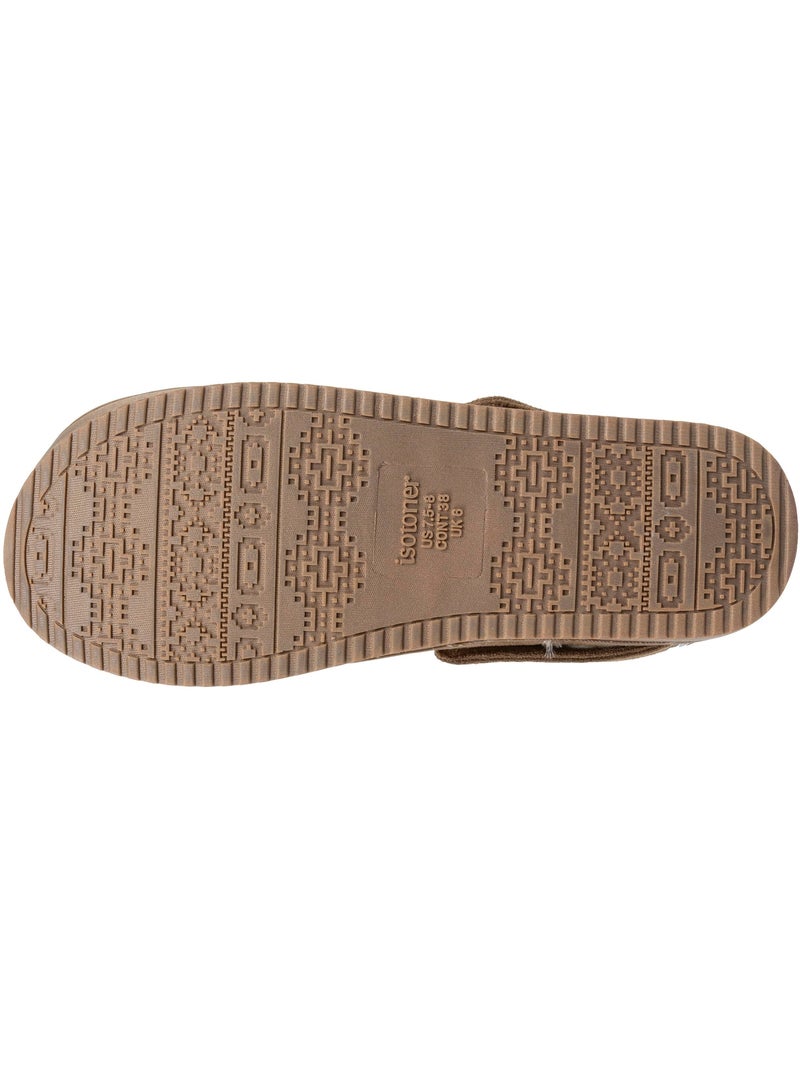 Zapatillas chinelas Plataforma de ante de 3,5 cm, confort mujer Isotoner Camel - Kiabi