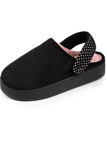 Zapatillas chinelas Plataforma de ante de 3,5 cm, confort mujer Isotoner