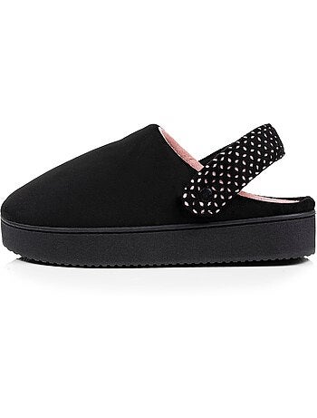 Zapatillas chinelas Plataforma de ante de 3,5 cm, confort mujer Isotoner