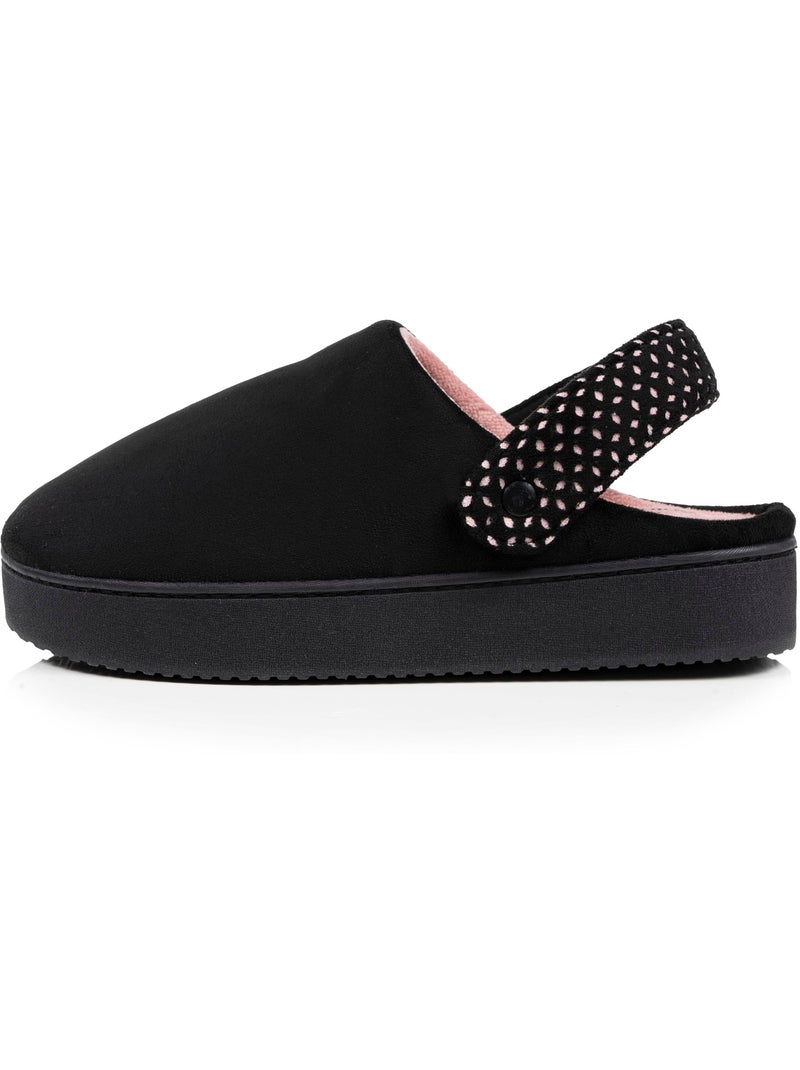 Zapatillas chinelas Plataforma de ante de 3,5 cm, confort mujer Isotoner Negro - Kiabi