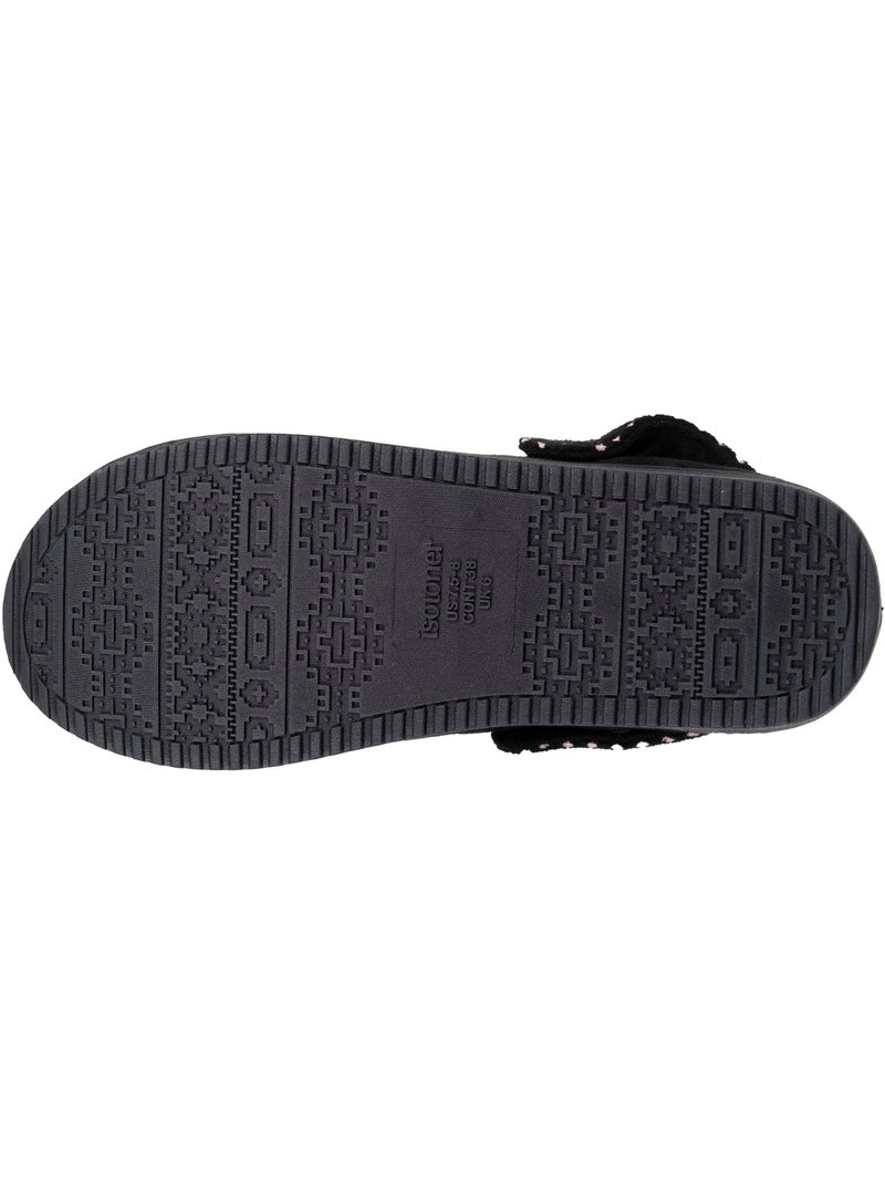 Zapatillas chinelas Plataforma de ante de 3,5 cm, confort mujer Isotoner Negro - Kiabi