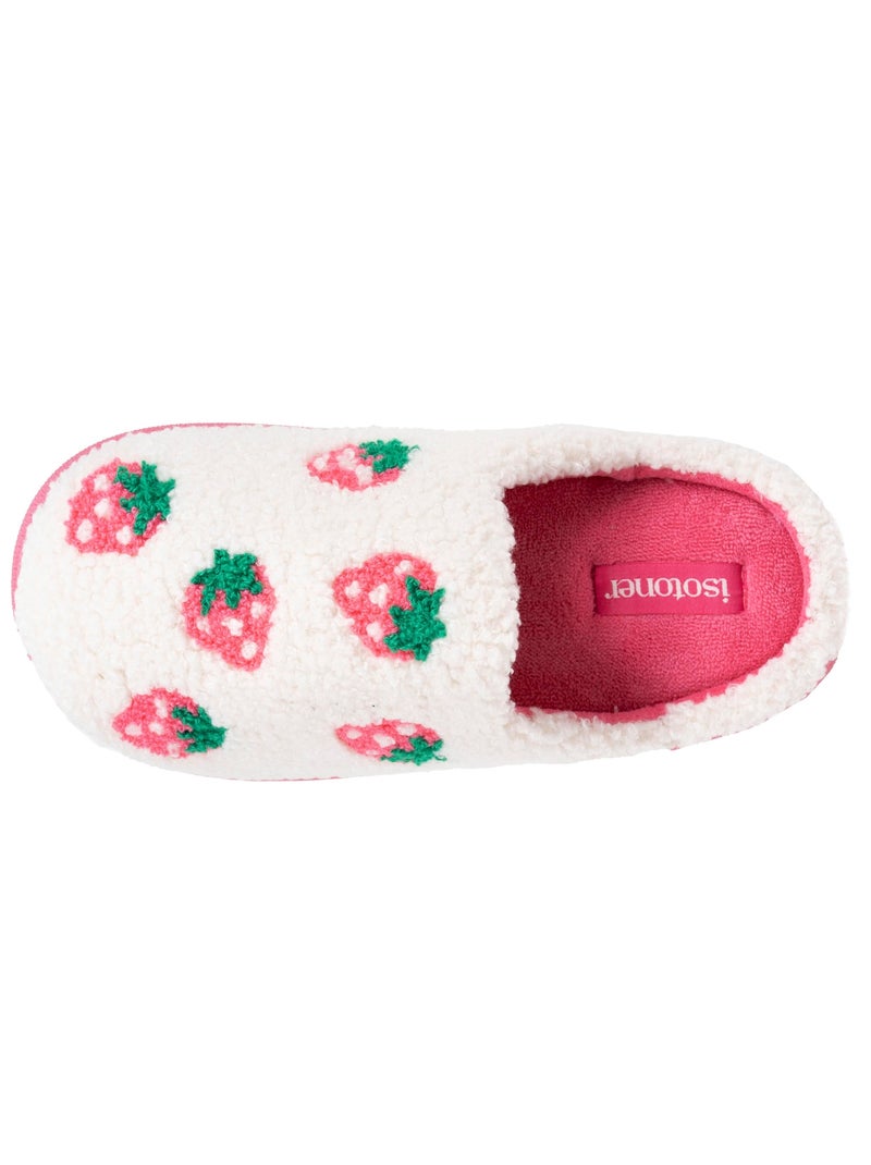 Zapatillas chinelas sherpa fresa, suela bloup XTRA Comfort, niña Isotoner Marfil - Kiabi