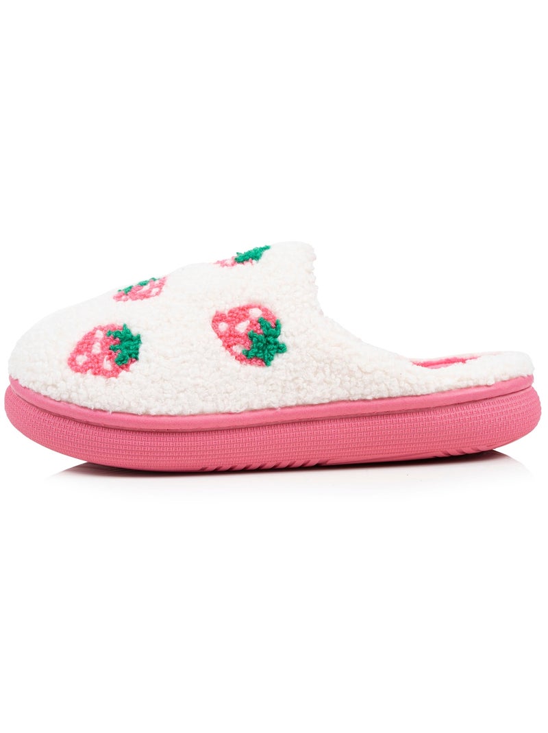 Zapatillas chinelas sherpa fresa, suela bloup XTRA Comfort, niña Isotoner Marfil - Kiabi