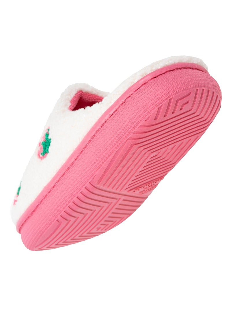 Zapatillas chinelas sherpa fresa, suela bloup XTRA Comfort, niña Isotoner Marfil - Kiabi