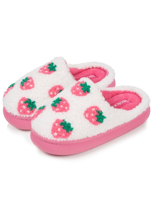Zapatillas chinelas sherpa fresa, suela bloup xtra comfort, niña isotoner - Kiabi