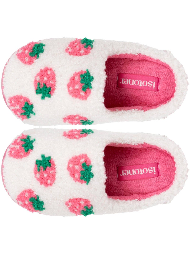 Zapatillas chinelas sherpa fresa, suela bloup xtra comfort, niña isotoner Marfil - Kiabi