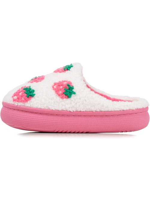Zapatillas chinelas sherpa fresa, suela bloup xtra comfort, niña isotoner - Kiabi