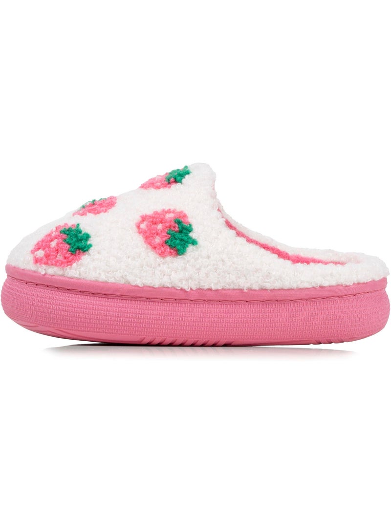 Zapatillas chinelas sherpa fresa, suela bloup xtra comfort, niña isotoner Marfil - Kiabi