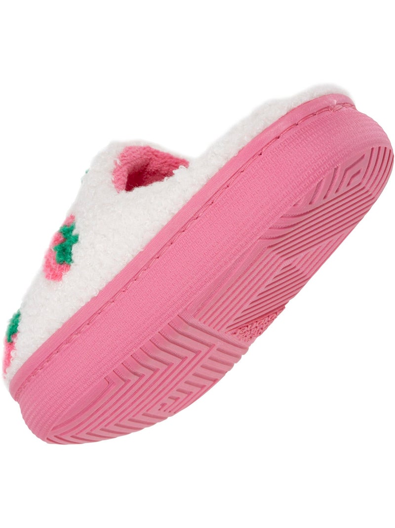 Zapatillas chinelas sherpa fresa, suela bloup xtra comfort, niña isotoner Marfil - Kiabi