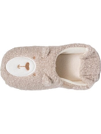 Zapatillas chinelas sherpa, suela antideslizante mujer isotoner