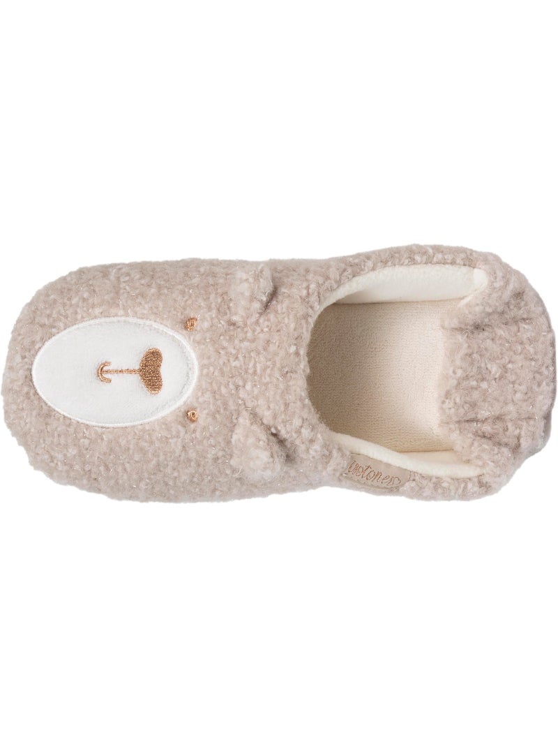 Zapatillas chinelas sherpa, suela antideslizante mujer isotoner Beige - Kiabi