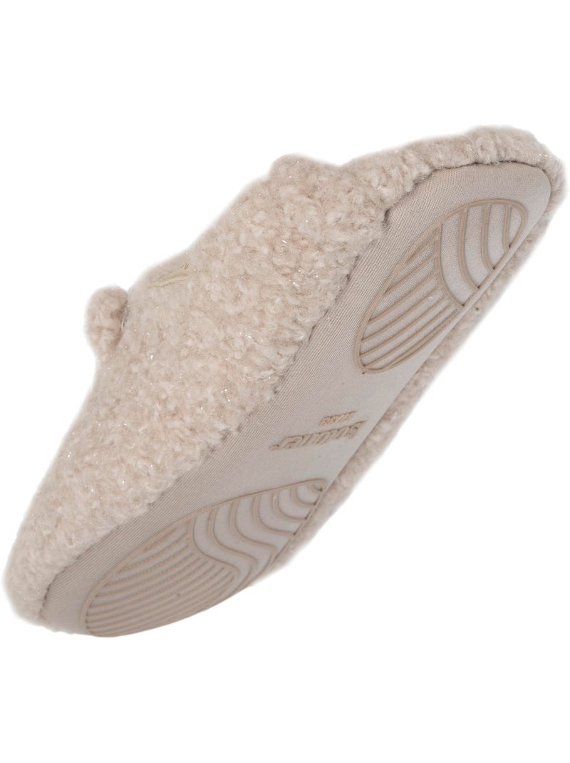 Zapatillas chinelas sherpa, suela antideslizante mujer isotoner Beige - Kiabi