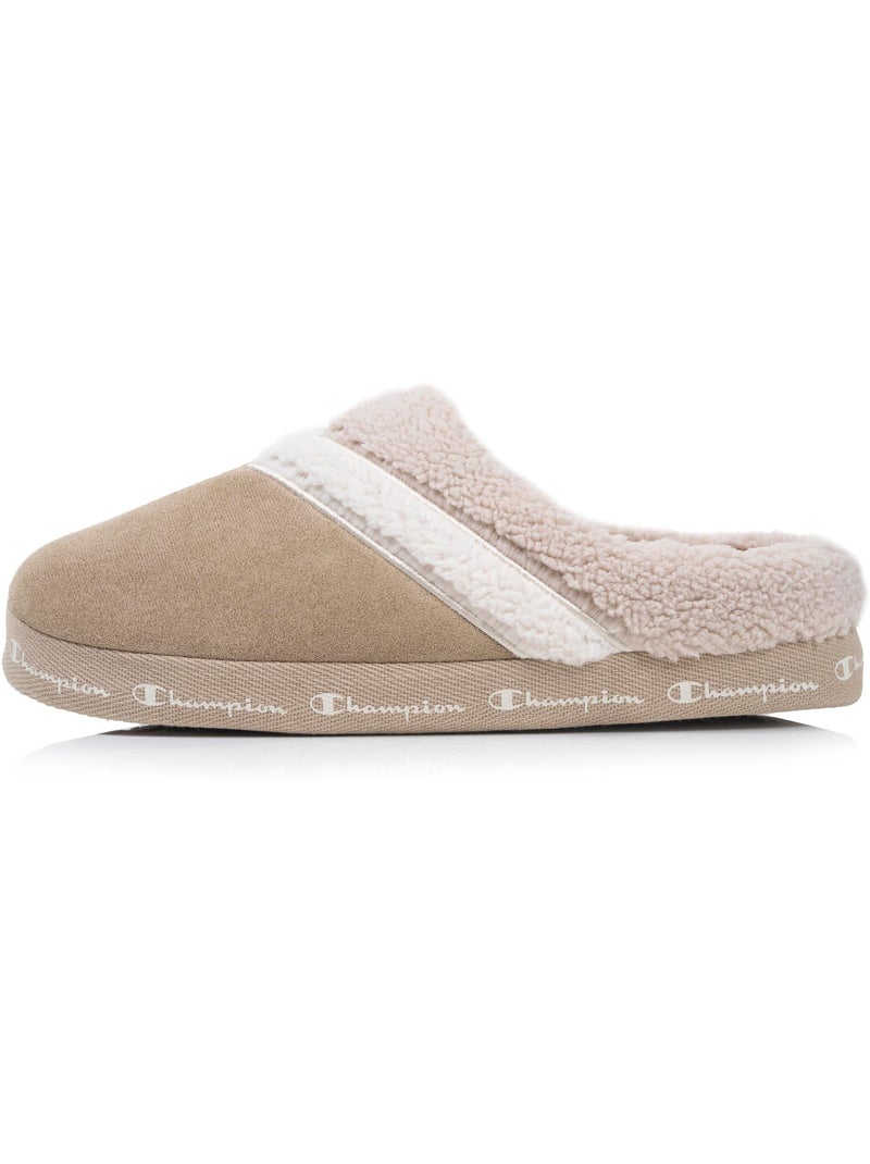 Zapatillas chinelas suédina ultracómoda, mullida, flexible y hombre Champion Beige/Blanco - Kiabi