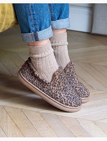 Zapatillas chinelas suédine, suela «bloup», extra cómoda mujer isotoner
