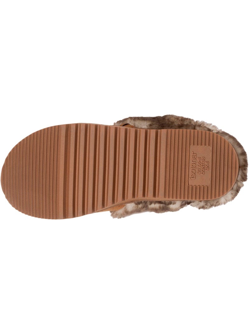 Zapatillas chinelas suéfine, caliente mujer isotoner Camel - Kiabi