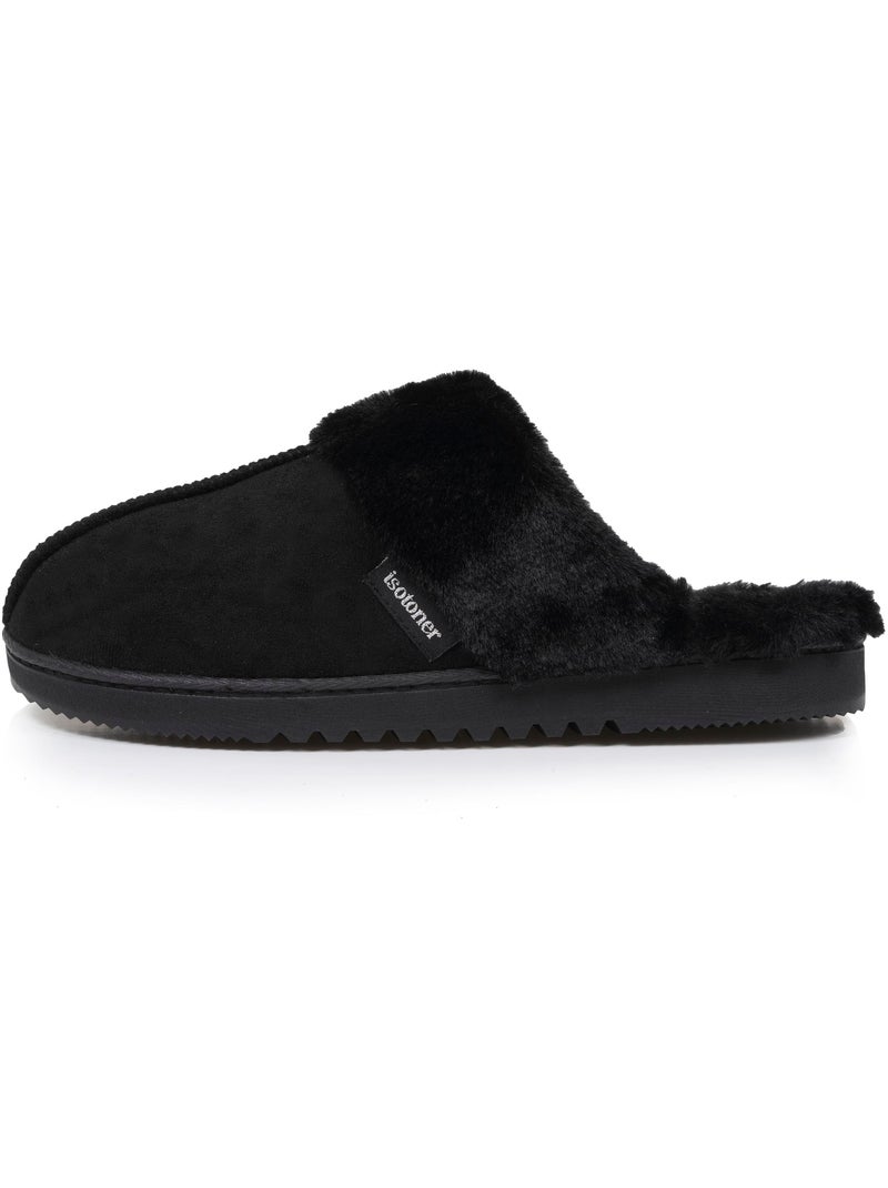 Zapatillas chinelas suéfine, caliente mujer Isotoner Negro - Kiabi
