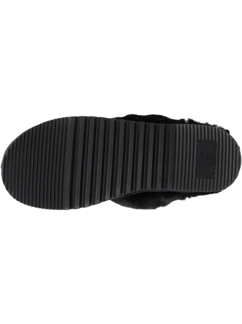 Zapatillas chinelas suéfine, caliente mujer Isotoner Negro - Kiabi