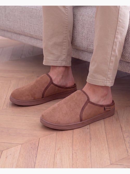 Zapatillas chinelas suela deportiva de ante, ligera y hombre - Kiabi