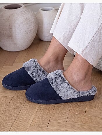 Zapatillas chinelas suela ergonómica confort, terciopelo mujer