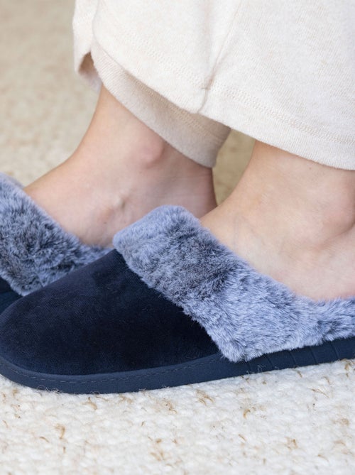 Zapatillas chinelas suela ergonómica confort, terciopelo mujer Isotoner - Kiabi