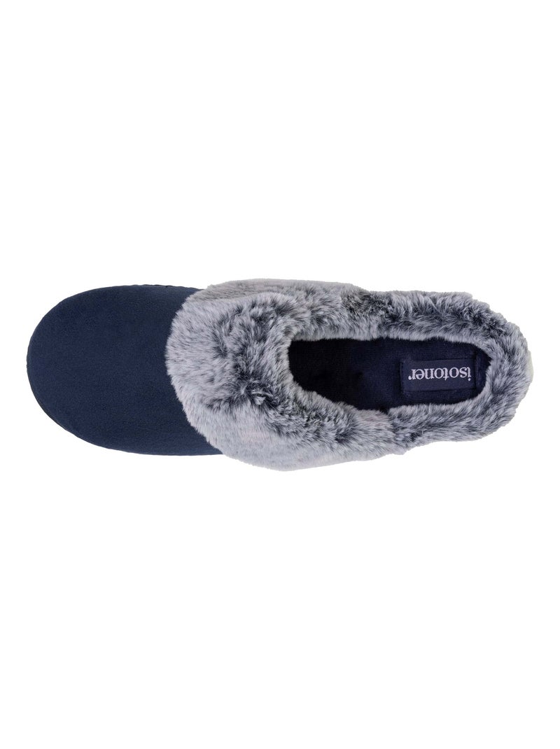 Zapatillas chinelas suela ergonómica confort, terciopelo mujer Isotoner Azul marino - Kiabi