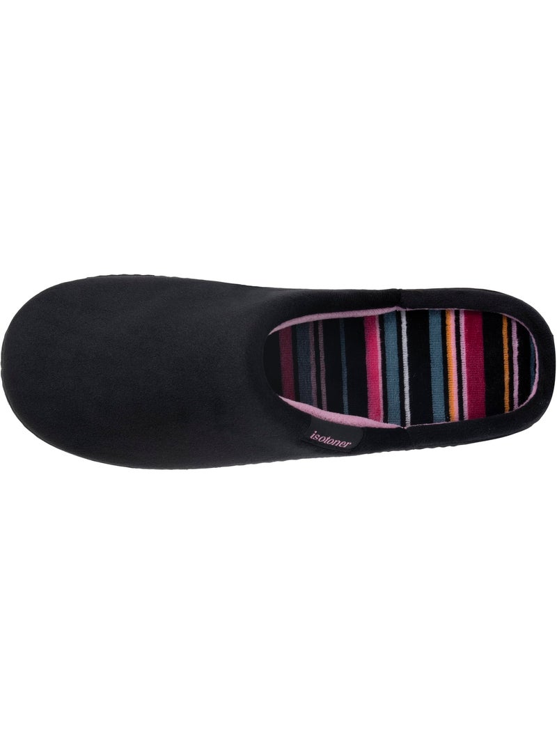Zapatillas chinelas suela ergonómica confort, terciopelo mujer isotoner Negro - Kiabi
