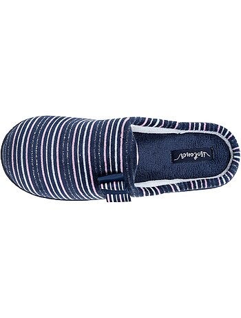 Zapatillas chinelas plantilla ergonómica microvelour con mujer Isotoner