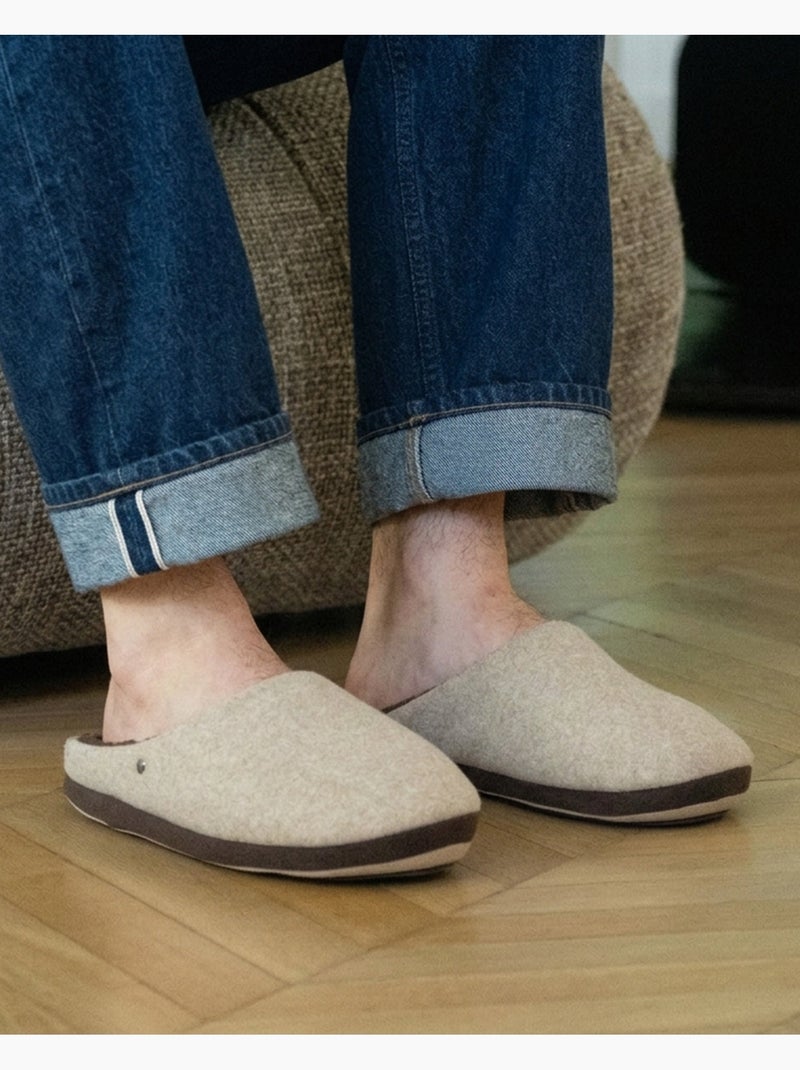 Zapatillas chinelas suela polar, cálida y cómoda hombre isotoner Beige - Kiabi
