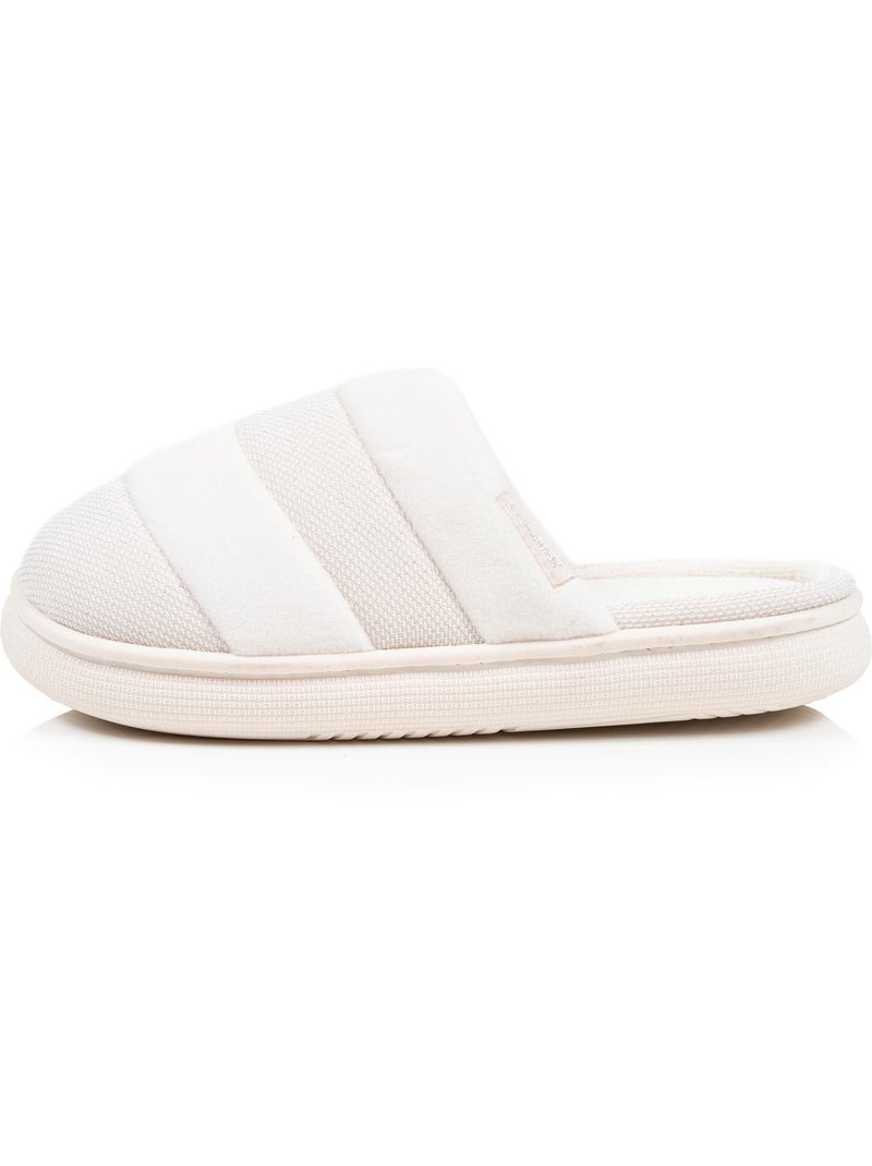 Zapatillas chinelas suelas bloup de terciopelo y malla mujer Isotoner Marfil - Kiabi