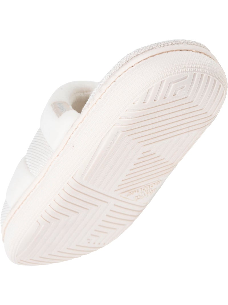 Zapatillas chinelas suelas bloup de terciopelo y malla mujer Isotoner Marfil - Kiabi
