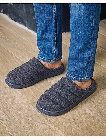 Zapatillas chinelas tela de fieltro, suela «bloup» extra hombre isotoner