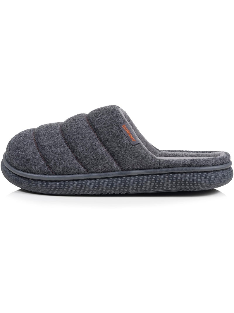 Zapatillas chinelas tela de fieltro, suela «bloup» extra hombre isotoner Gris jaspeado - Kiabi